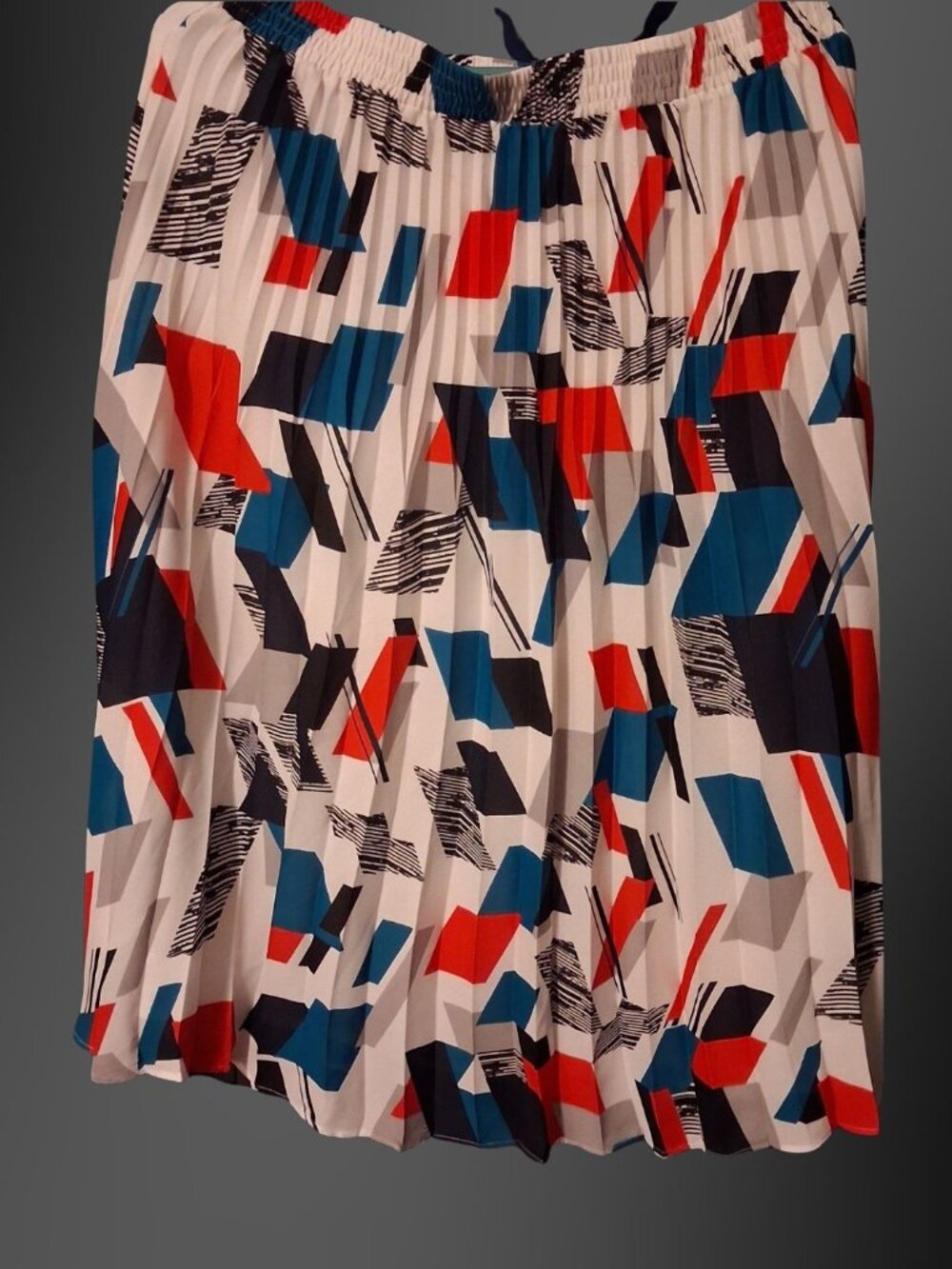 Classiques Entier Pleated Geometric Print Midi Skirt Women's Medium